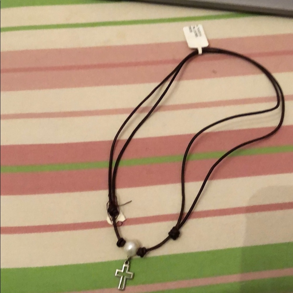 Cross and pearl necklace!